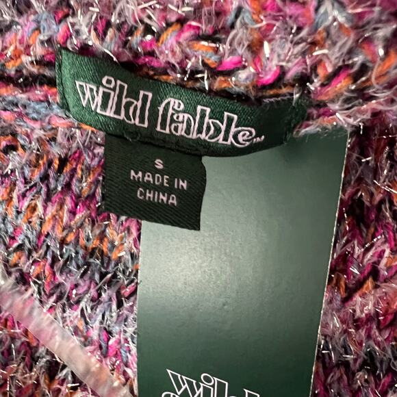 Wild Fable Women's Pink Long Sleeve Crewneck Tinsel Sweater - Size Small - NWT - Picture 2 of 6